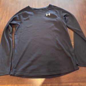 Under Armour Kids Long Sleeve Black Shirt with Gold Logo